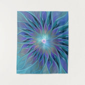 Blaue Lila Blume Traumstrecke Airolo - Fraktal Wandteppich (Vorderseite)