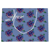 Blaue Lila Blume Zeichnend Geschenktasche Große Geschenktüte (Vorderseite)