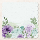blaue lila Blumen Botanik Grün Untersetzer (Vorderseite)