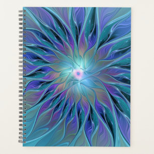 Blaue Lila Blumen Traum Abstrakt Fraktal Kunst Planer