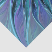 Blaue Lila Blumen Traum Abstrakt Fraktal Kunst Seidenpapier (Detail)