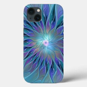 Blaue Lila Blumen Traum Abstraktes Fraktal Kunst Case-Mate iPhone Hülle