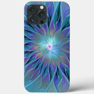 Blaue Lila Blumen Traum Abstraktes Fraktal Kunst Case-Mate iPhone Hülle