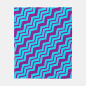Blaue Lila Chevron-Zickzack-Design Fleecedecke (Vorderseite)
