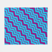 Blaue Lila Chevron-Zickzack-Design Fleecedecke (Vorderseite (Horizontal))