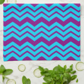 Blaue Lila Chevron-Zickzack-Design  Geschirrtuch (Gefaltet)