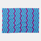 Blaue Lila Chevron-Zickzack-Design  Geschirrtuch (Horizontal)