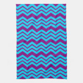 Blaue Lila Chevron-Zickzack-Design  Geschirrtuch (Vertikal)