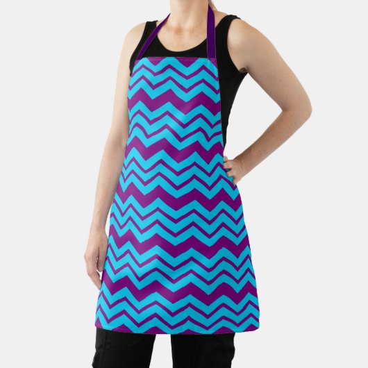 Blaue Lila Chevron-Zickzack-Design  Schürze (InSitu)