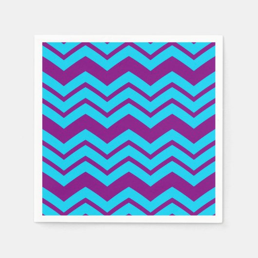 Blaue Lila Chevron-Zickzack-Design  Serviette (Vorderseite)