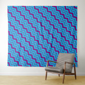 Blaue Lila Chevron-Zickzack-Design  Wandteppich (Beispiel (Horizontal))