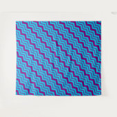 Blaue Lila Chevron-Zickzack-Design  Wandteppich (Vorderseite (Horizontal))