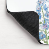 Blaue lila Delphinusfarbe und Aquarellfarbe Mousepad (Ecke)