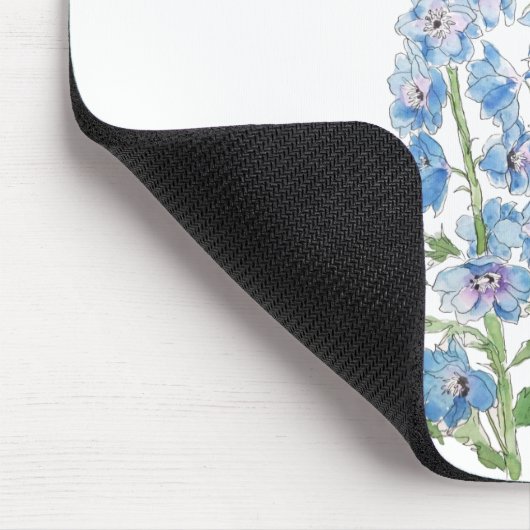 Blaue lila Delphinusfarbe und Aquarellfarbe Mousepad (Ecke)