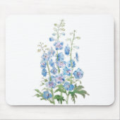 Blaue lila Delphinusfarbe und Aquarellfarbe Mousepad (Vorne)