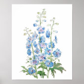 Blaue lila Delphinusfarbe und Aquarellfarbe Poster (Vorne)