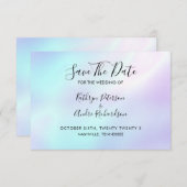 Blaue Lila Farbverschiebung Save the Date Einladun Einladung (Vorne/Hinten)