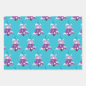 BLAUE & LILA FERIENBÄUME CANDY CANDY CANES GESCHENKPAPIER SET (Vorderseite 2)