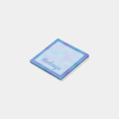 Blaue Lila Flasche Irisierter Shimmer Name Post-it Klebezettel (angewinkelt)