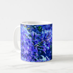 Blaue lila Flieder romantische blaue lila Blüten Kaffeetasse