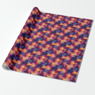 Blaue/Lila/Gelbe Abstrakte Malerei Geschenkpapier