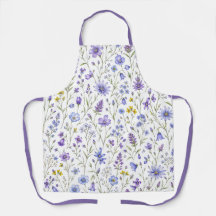Blaue Lila Gelbe Aquarell-Wildblumenmuster