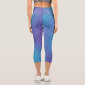 Blaue Lila Glitzer Capri Leggings (Rückseite)
