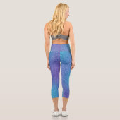Blaue Lila Glitzer Capri Leggings (Rückseite)