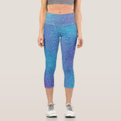 Blaue Lila Glitzer Capri Leggings (Vorderseite)