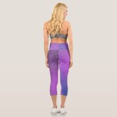 Blaue Lila Glitzer Capri Leggings (Rückseite)