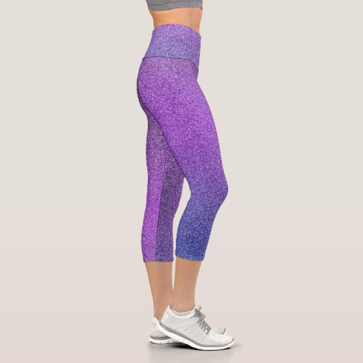 Blaue Lila Glitzer Capri Leggings (Rechts)