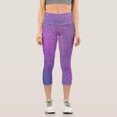 Blaue Lila Glitzer Capri Leggings (Vorderseite)