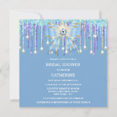 Blaue lila Glitzer Diamantbogenschimmer-Lichter Einladung (Vorderseite)