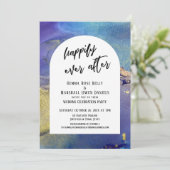 Blaue Lila Goldfarben glücklich immer nach dem Arc Einladung (Stehend Vorderseite)