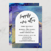 Blaue Lila Goldfarben glücklich immer nach dem Arc Einladung (Vorne/Hinten)