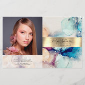 Blaue Lila Goldfolie aus Aquarellgold (Vorderseite)