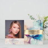 Blaue Lila Goldfolie aus Aquarellgold (Stehend Vorderseite)