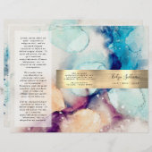 Blaue lila Goldfolienbroschüre (Vorne/Hinten)