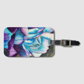 Blaue lila gotische Aquarellkunst Rose Gepäckanhänger (Vorderseite (Horizontal))