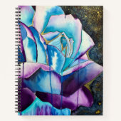 Blaue lila gotische Aquarellkunst Rose Notizblock (Vorderseite)