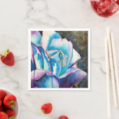 Blaue lila gotische Aquarellkunst Rose Serviette (Beispiel)