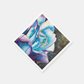 Blaue lila gotische Aquarellkunst Rose Serviette (Ecke)