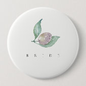 BLAUE LILA GREEN WATERCOLOR FOLIAGE OLIVENBRÜCKE BUTTON (Vorderseite)