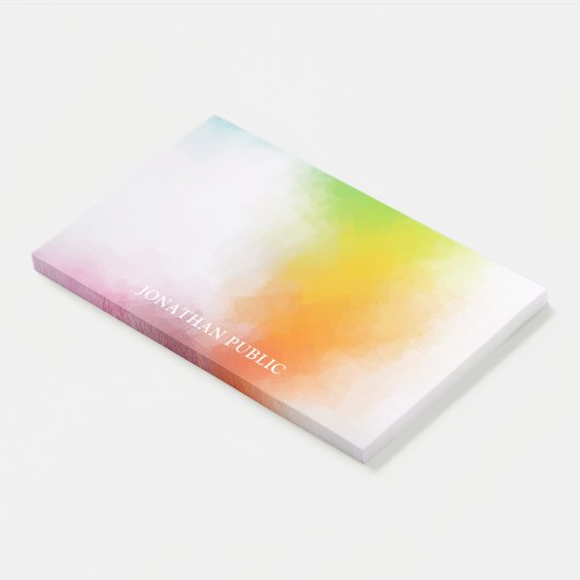 Blaue Lila-grüne Orange-Gelbe Vorlage Post-it Klebezettel (angewinkelt)