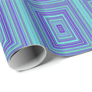 Blaue Lila grüne Rechtecke Geometrische Kunst Geschenkpapier