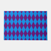 Blaue Lila Harlekin Karomuster Design  Fußmatte (Vorderseite)