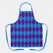 Blaue Lila Harlekin Karomuster Design  Schürze (Vorderseite)
