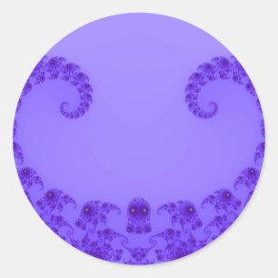 Blaue Lila Herzaufkleber Runder Aufkleber