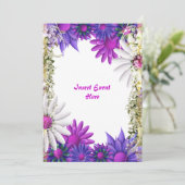 Blaue lila Hochzeit Verlobung Geburtstag Einladung (Stehend Vorderseite)