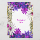 Blaue lila Hochzeit Verlobung Geburtstag Einladung (Vorne/Hinten)